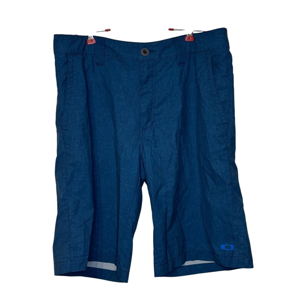 Oakley Men's Shorts Flat Front Bermuda Performance Golf Outdoor Blue Size 32